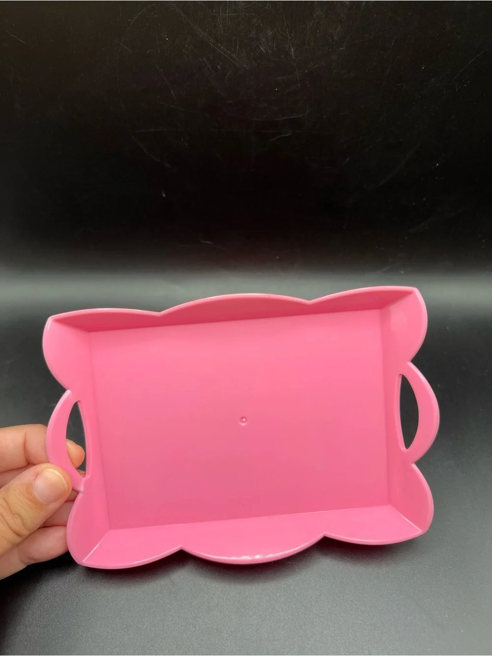 American Girl 2023 Pink Doll Serving Tray Table Gold Foldable Legs “W” Initial
